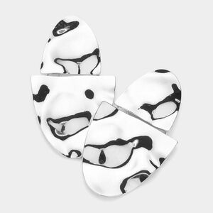 Silver Drop Earrings 2.75" Modern Abstract Metal Plate Casual Womens Hammered